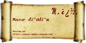 Mazur Ádám névjegykártya
